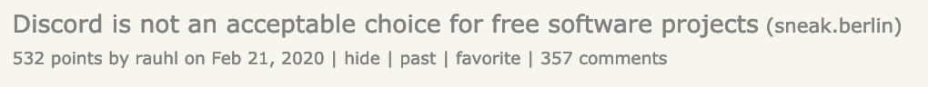 Discord Is Not An Acceptable Choice For Free Software Projects